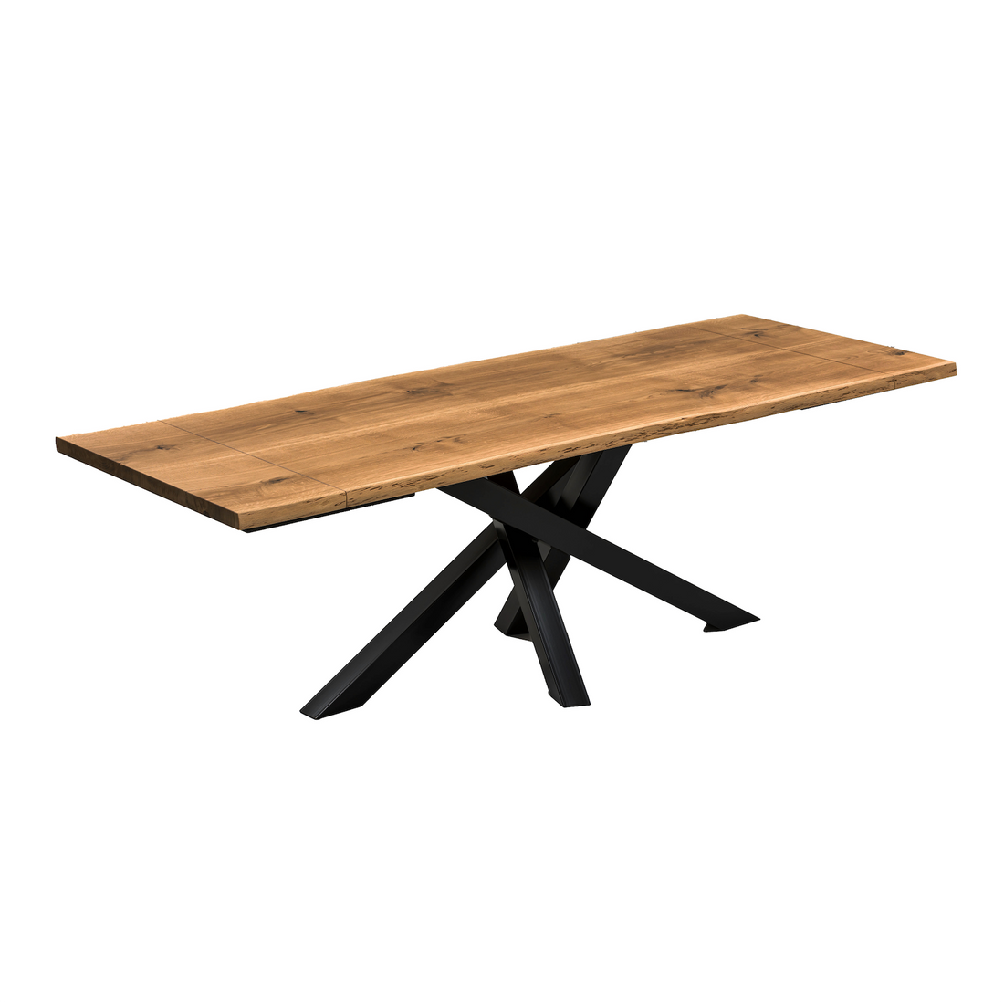 Table à manger en noyer extensible Julia avec piétement en toile d’araignée | S10Home