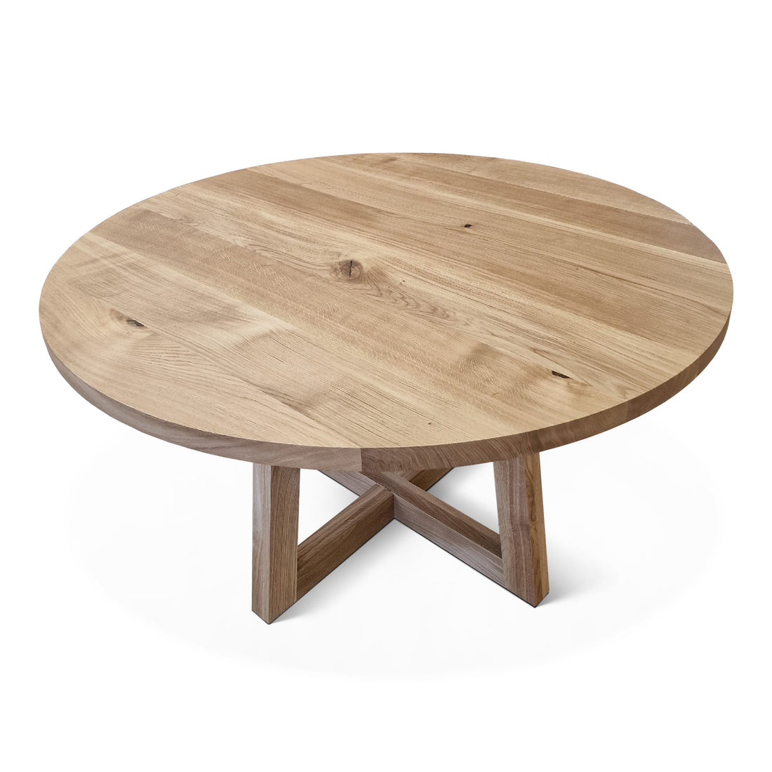 Table à manger ronde en chêne Oak, piètement tulipe 
