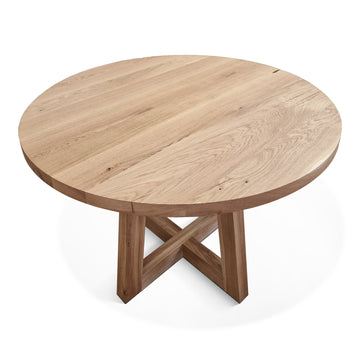 Table à manger ronde en chêne Oak, piètement tulipe 