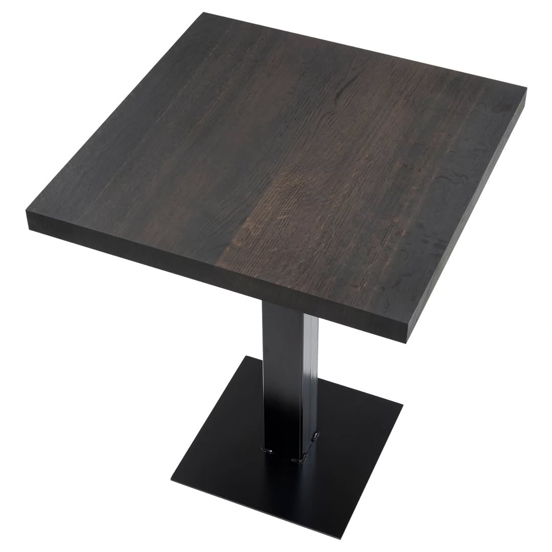 Table de bistrot sur piédestal en chêne thermo 