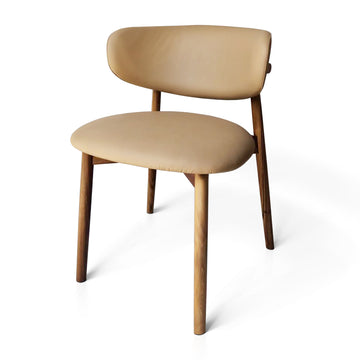 Ella Walnut Dining Chaid Cuir