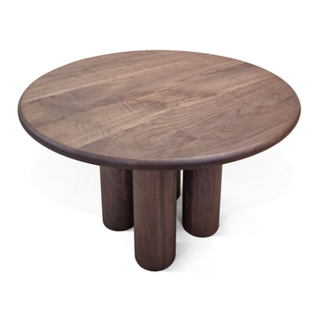 Table à manger ronde extensible Ella en noyer chocolat 