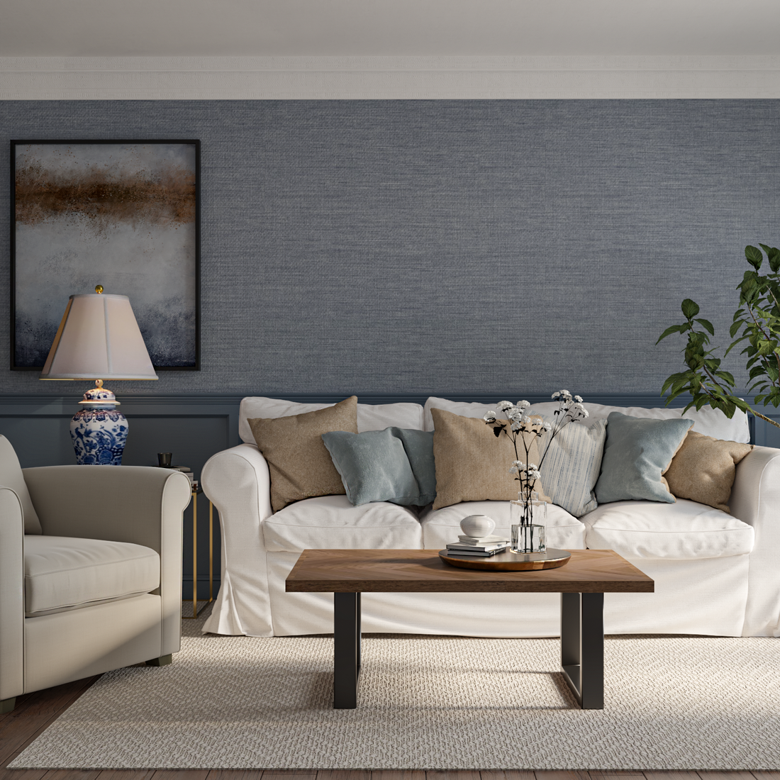 Table basse à chevrons Astrid en chêne charbon | S10 Home
