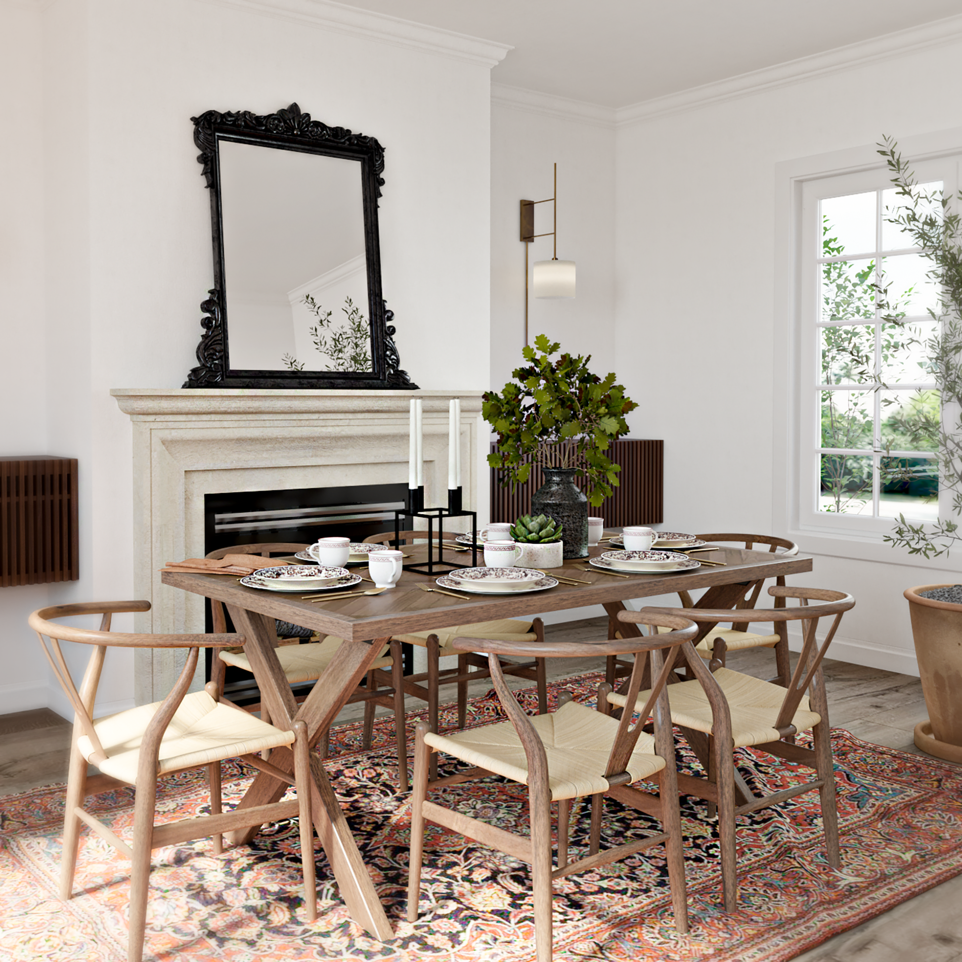 Table de salle à manger extensible à chevrons Astrid en chêne chocolat | S10Home