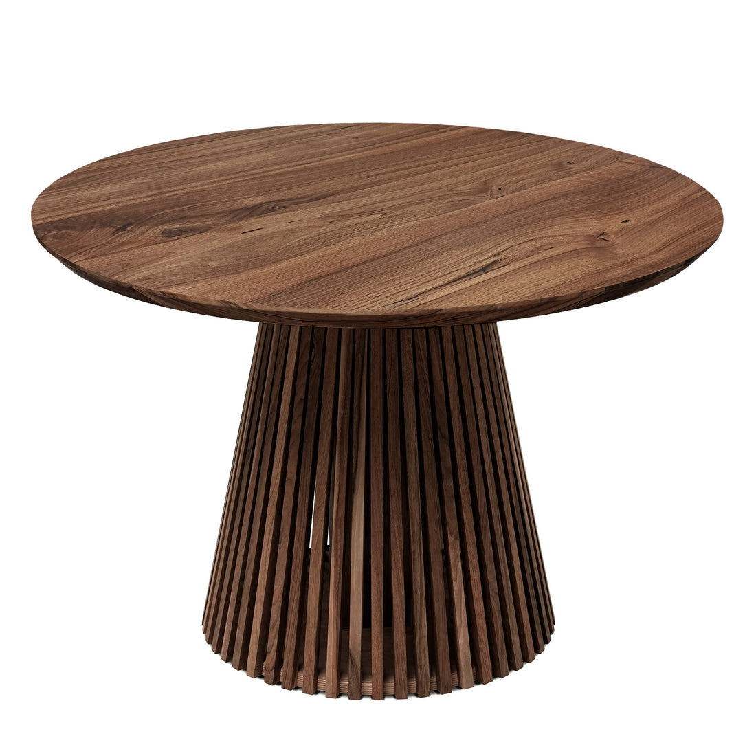 Table à manger ronde extensible Vivien en noyer chocolat S10Home