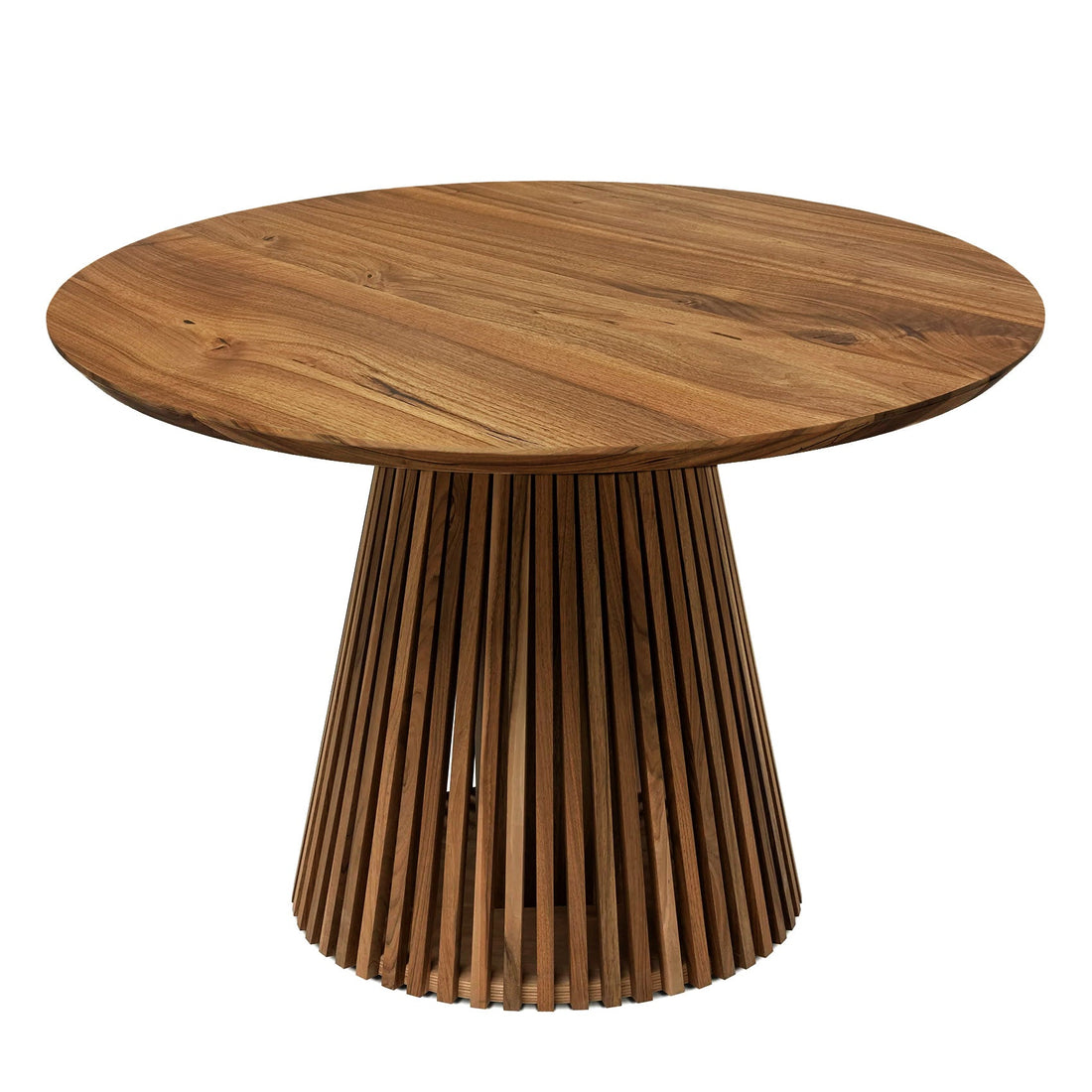 Table à manger ronde extensible Vivien en noyer plus foncé | S10Home