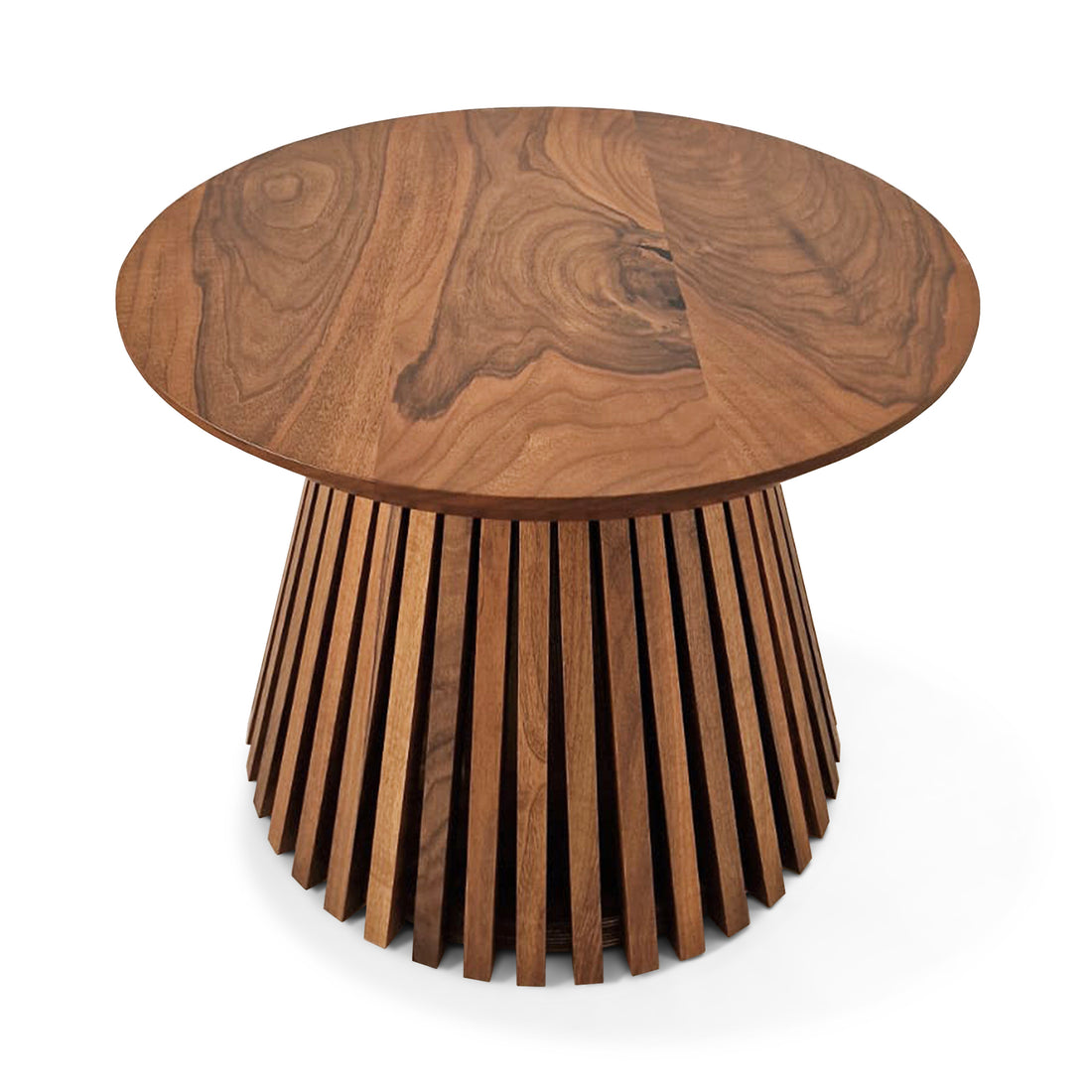 Table basse ronde Vivien en noyer 