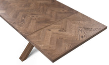 Table de salle à manger extensible à chevrons Astrid en chêne chocolat | S10Home