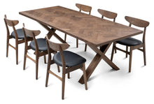 Table de salle à manger extensible à chevrons Astrid en chêne chocolat | S10Home