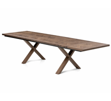 Table de salle à manger extensible à chevrons Astrid en chêne chocolat | S10Home