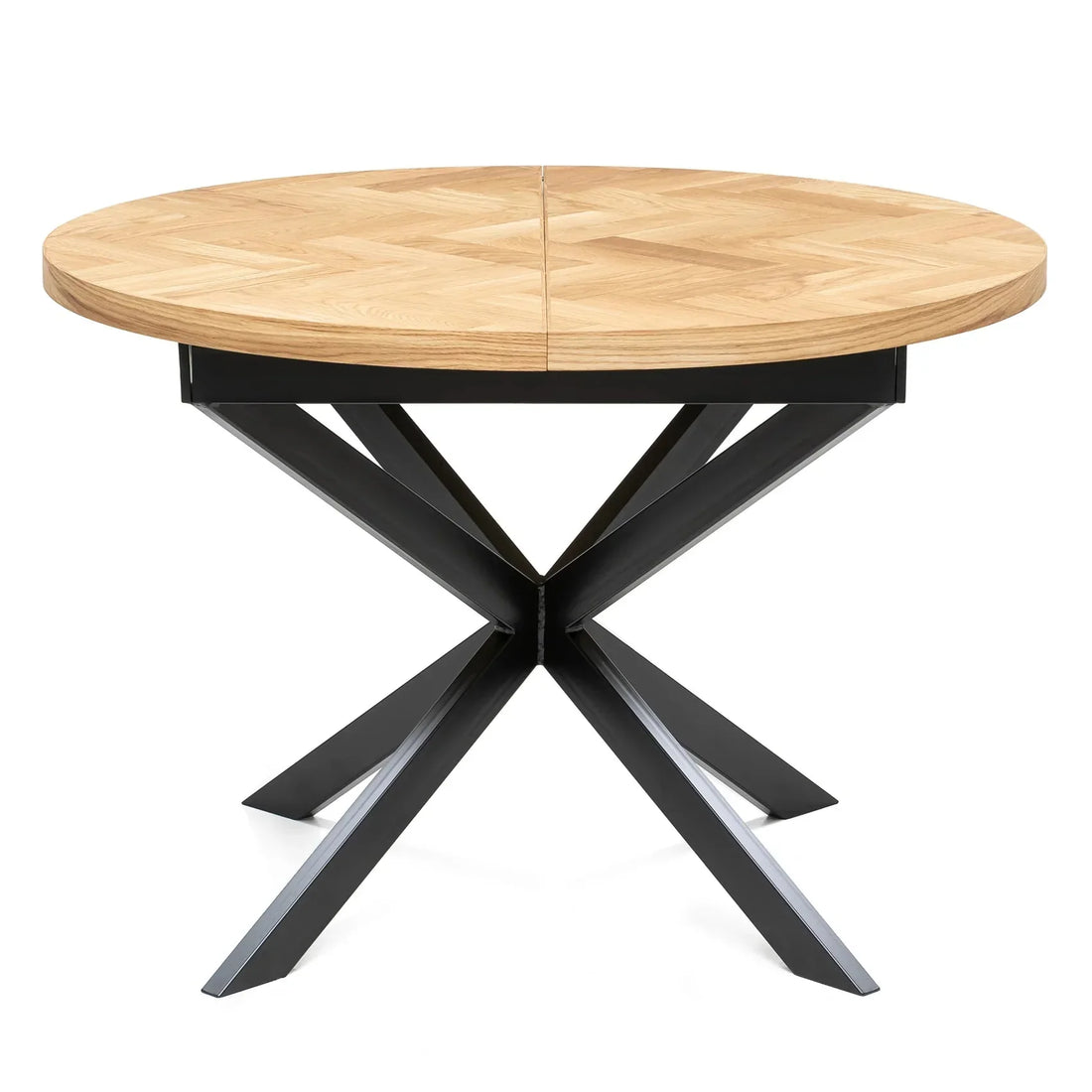 Table à manger ronde extensible à chevrons Astrid | Chêne massif | S10 Home