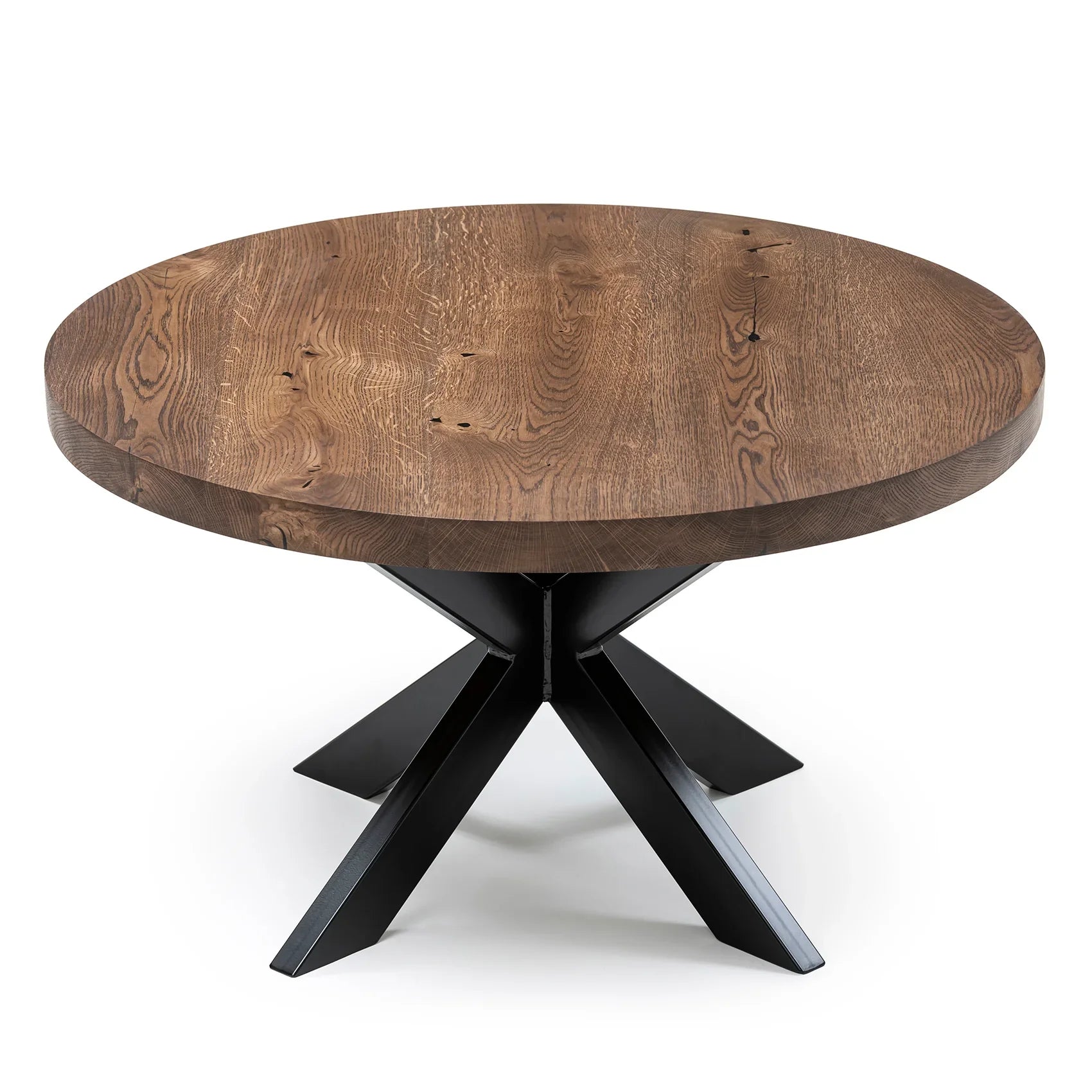 Table basse ronde Beatrice en chêne chocolat | S10Home