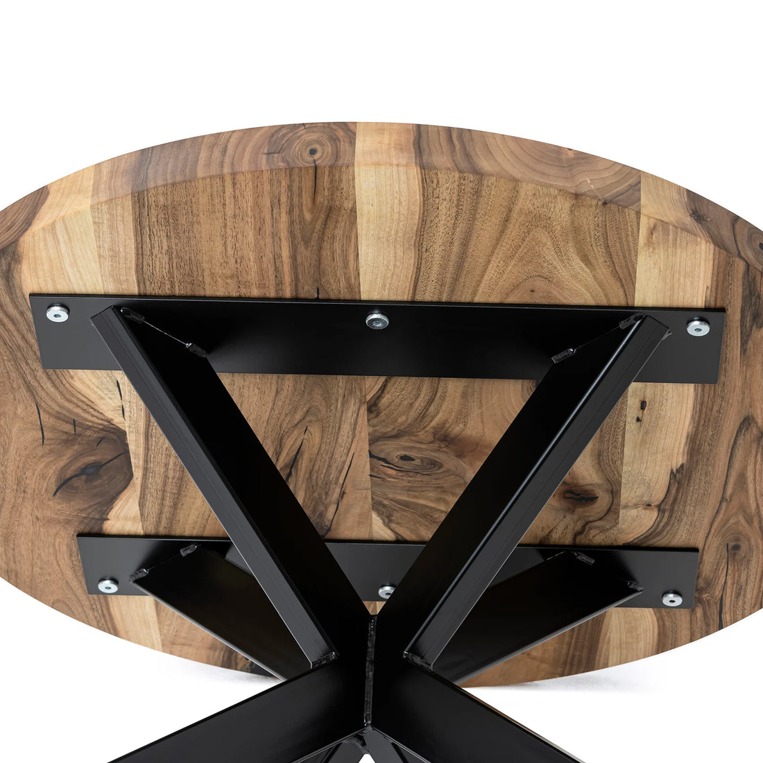 Table basse ronde en noyer, naturel 