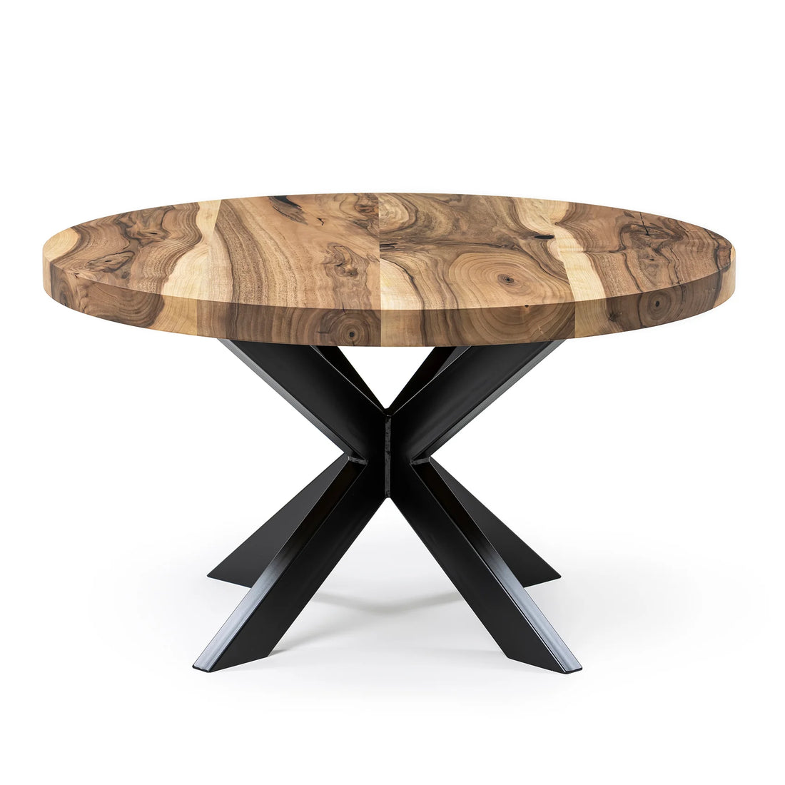 Table basse ronde en noyer, naturel 