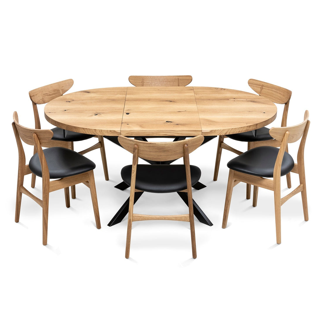 Table à manger ronde extensible en chêne Beatrice | Bois massif | S10Home